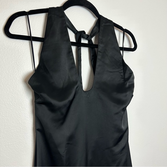 Jason Wu Black Satin Halter Dress MIDI NWT - Picture 3 of 11